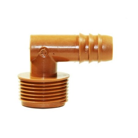 Codo Goteo con entroque 16mm rosca 3/4"