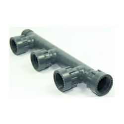 Cabezal de riego en PVC 3 salidas 1"