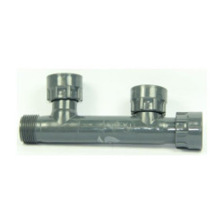 Cabezal de riego 2 salidas 1"