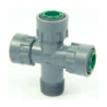 Cabezal de riego en cruz PVC rosca loca H x H x H x M 1"