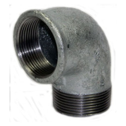 Codo galvanizado macho-hembra