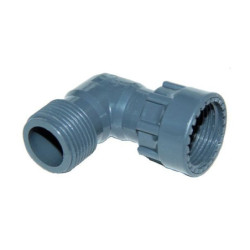 Codo de PVC rosca loca M-H 1"