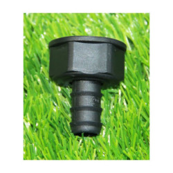 Toma de 16mm X 3/4" rosca hembra para la salidas de programadores de grifo a tubería de goteo.