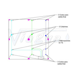 Kit de riego por difusores para pequeño jardín 7x7m